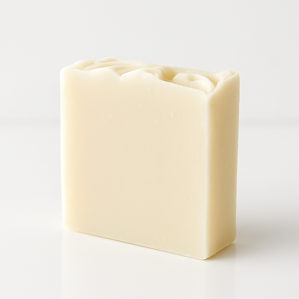 Bar of aloe soap on a white background