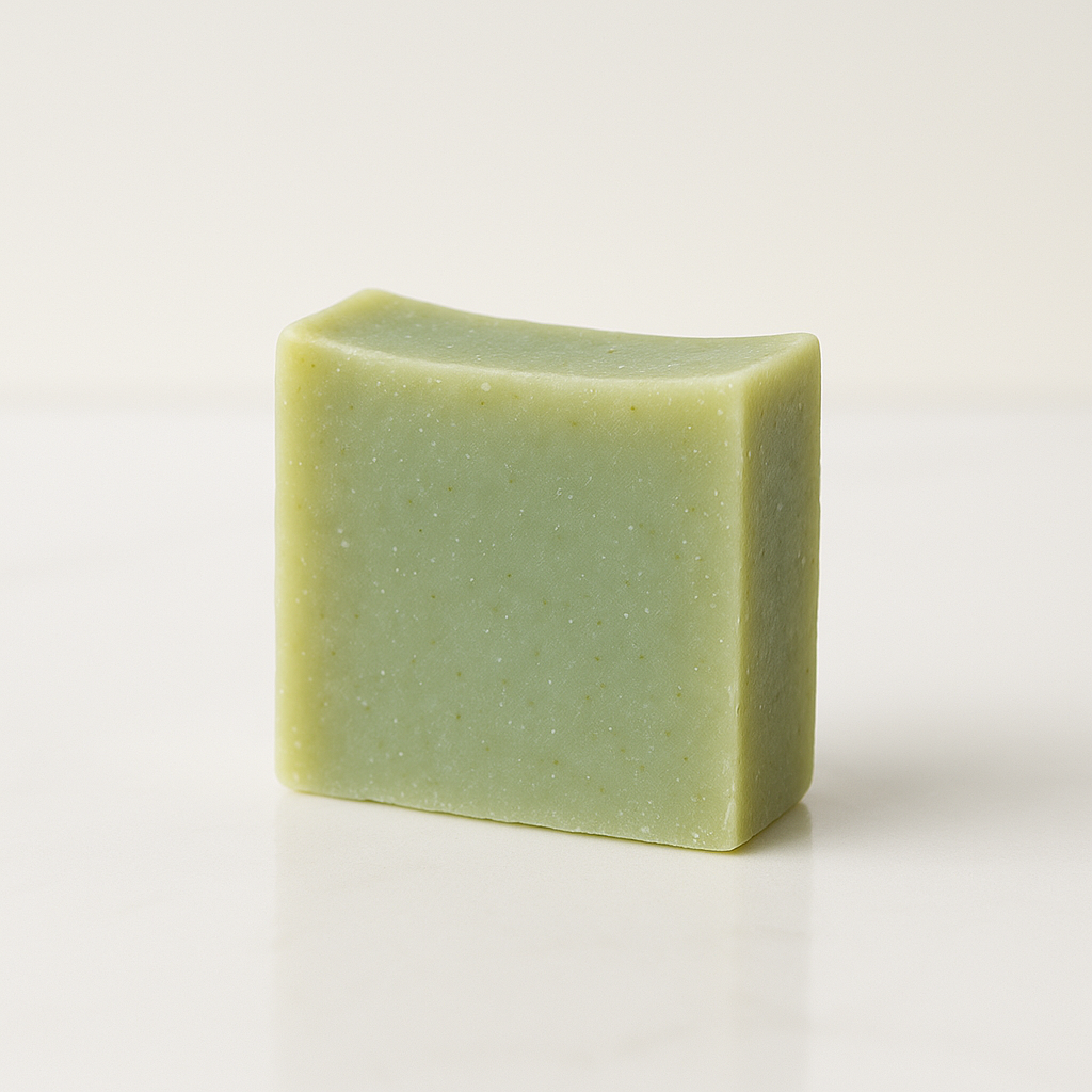 Eucalyptus soap on a white background